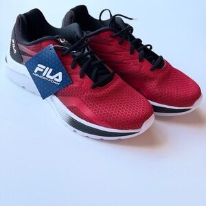 Fila Red and Black Knit Sneakers